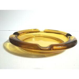 Ashtray Cigar 8" Diameter Amber Golden Color